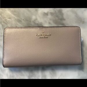 NWT Kate Spade NY Darcy Large Slim Bifold Wallet taupe $179 Women's Pink Wallet